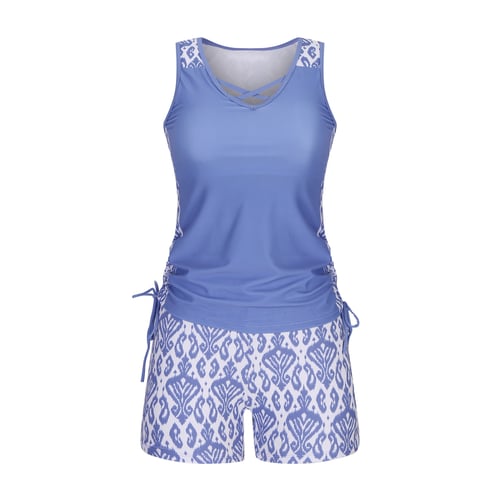 🔥LAST DAY 60% OFF - Miraclesuit Women's 2-Piece Tummy Control Tankini Set with Built-In Bra – Flattering Boho Swimwear with Shorts🔥