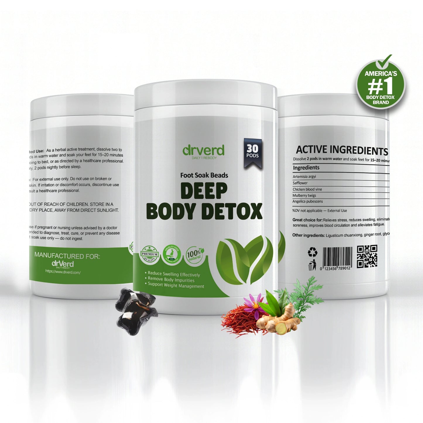 DrVerd™ Detoxing Herbs Cleansing Foot Soak Beads 3 bottles